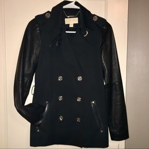 Michael Kors Faux-Leather sleeves jacket